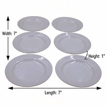 Set of 6 - Minimalist White Ceramic Round Plate - 7.01" x 0.79"
