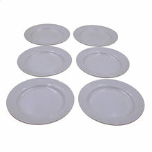 Set of 6 - Minimalist White Ceramic Round Plate - 7.01" x 0.79"
