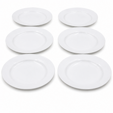 Set of 6 - Minimalist White Ceramic Round Plate - 7.01" x 0.79"