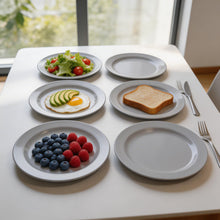 Set of 6 - Minimalist White Ceramic Oval Plate - 8.86" x 0.79"