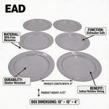 Set of 6 - Minimalist White Ceramic Oval Plate - 8.86" x 0.79"