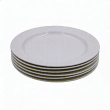 Simplistic White Ceramic Round Plate - 9.65" x 0.98" -Set of 6