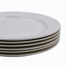 Simplistic White Ceramic Round Plate - 9.65" x 0.98" -Set of 6