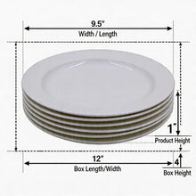 Simplistic White Ceramic Round Plate - 9.65" x 0.98" -Set of 6
