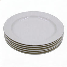 Simplistic White Ceramic Round Plate - 9.65" x 0.98" -Set of 6