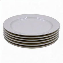 Set of 6 - Simplistic White Ceramic Oval Plate - 10.43" x 1.18"