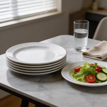Set of 6 - Simplistic White Ceramic Oval Plate - 10.43" x 1.18"