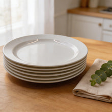 Set of 6 - Simplistic White Ceramic Oval Plate - 10.43" x 1.18"
