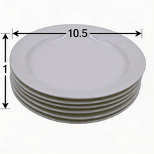 Set of 6 - Simplistic White Ceramic Oval Plate - 10.43" x 1.18"