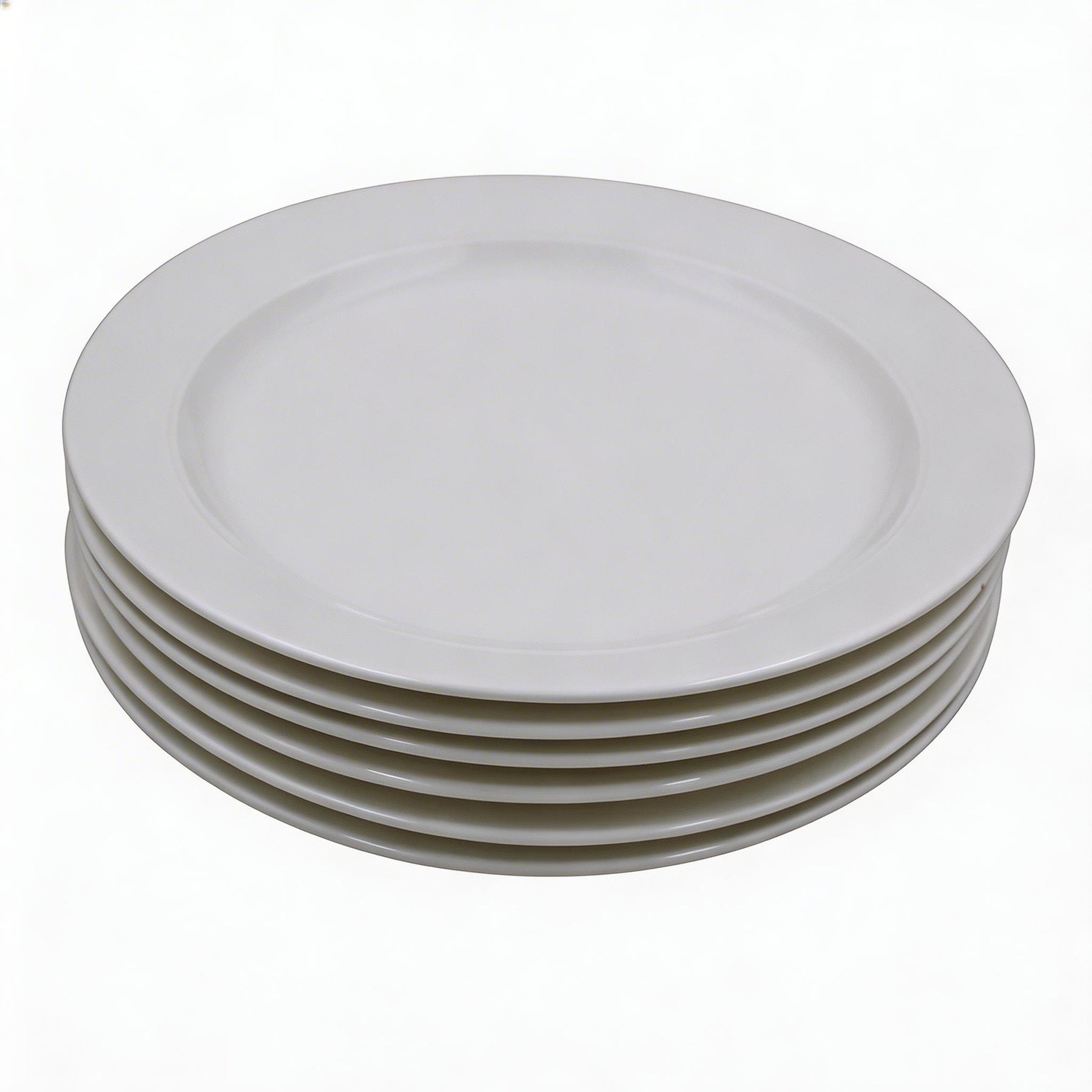 Set of 6 - Simplistic White Ceramic Oval Plate - 10.43" x 1.18"