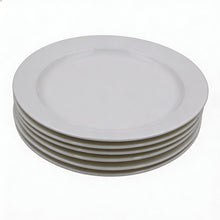 Set of 6 - Simplistic White Ceramic Oval Plate - 10.43" x 1.18"