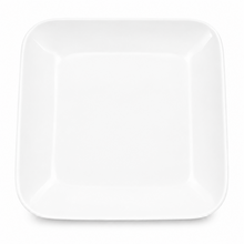 Set of 6 - Minimalist White Ceramic Square Plates - 7.8" x 1.57"