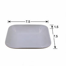 Set of 6 - Minimalist White Ceramic Square Bowl - 7.8" x 1.57"