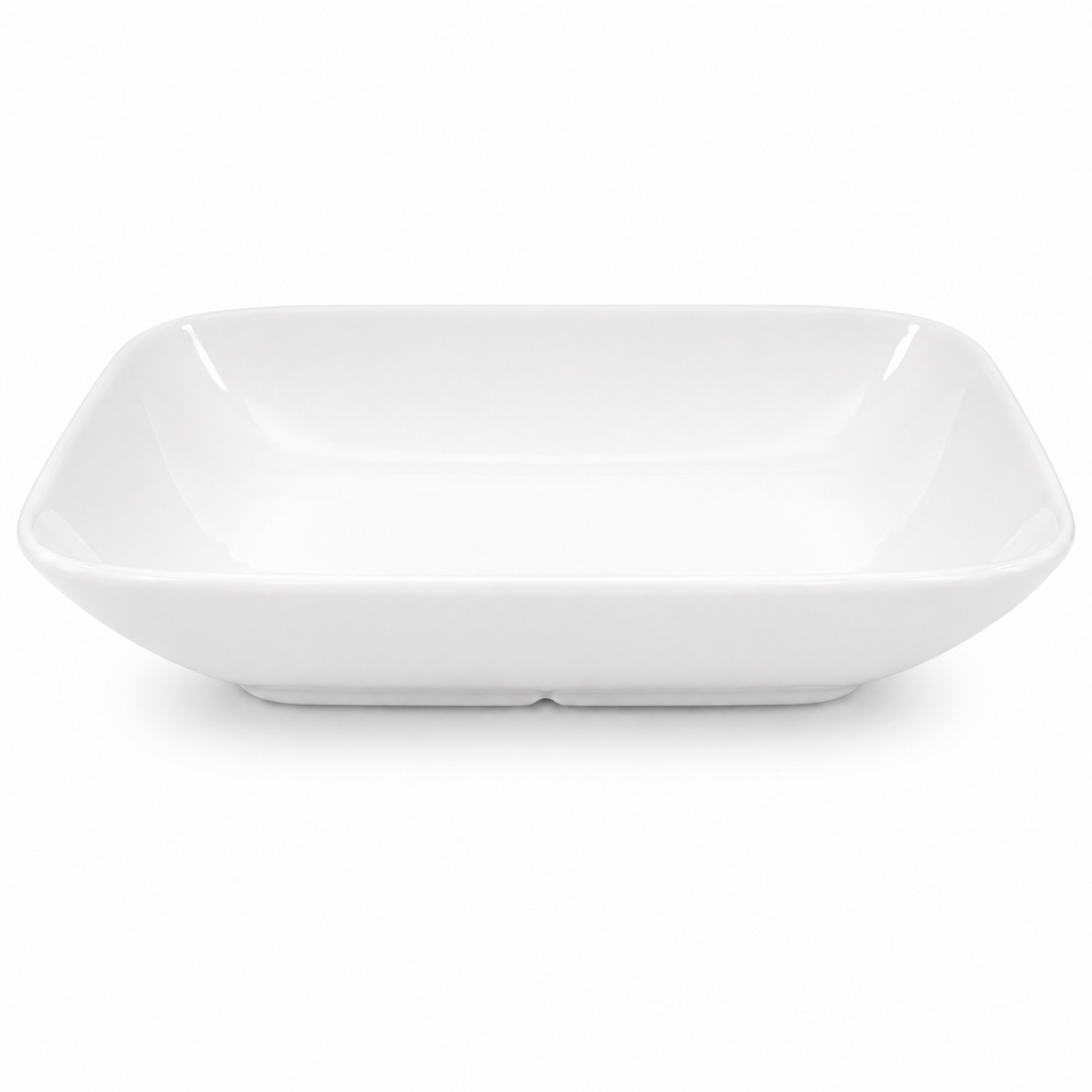 Set of 6 - Minimalist White Ceramic Square Plates - 7.8" x 1.57"
