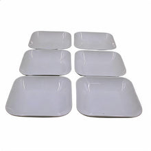 Set of 6 - Minimalist White Ceramic Square Bowl - 7.8" x 1.57"