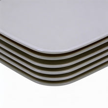 Set of 6 - Minimalist White Ceramic Flat Square Plate - 5.91" x 0.59"
