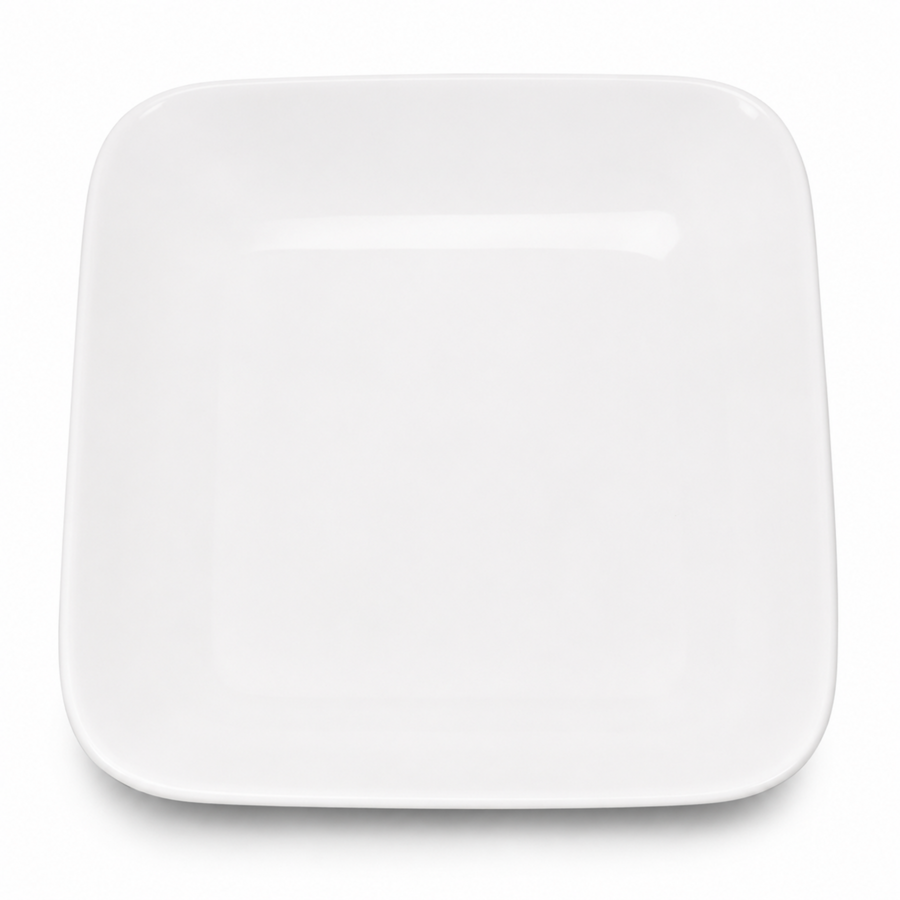 Set of 6 - Minimalist White Ceramic Square Plate - 8.27" x 0.71"