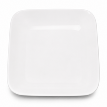 Set of 6 - Minimalist White Ceramic Square Plate - 8.27" x 0.71"