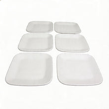 Set of 6 - Minimalist White Ceramic Square Dish - 9.84" x 0.71"