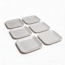 Set of 6 - Minimalist White Ceramic Square Dish - 9.84" x 0.71"