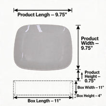 Set of 6 - Minimalist White Ceramic Square Dish - 9.84" x 0.71"