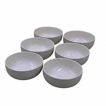 Set of 6 - Minimalist White Ceramic Deep Round Bowl - 6.89" x 2.56"