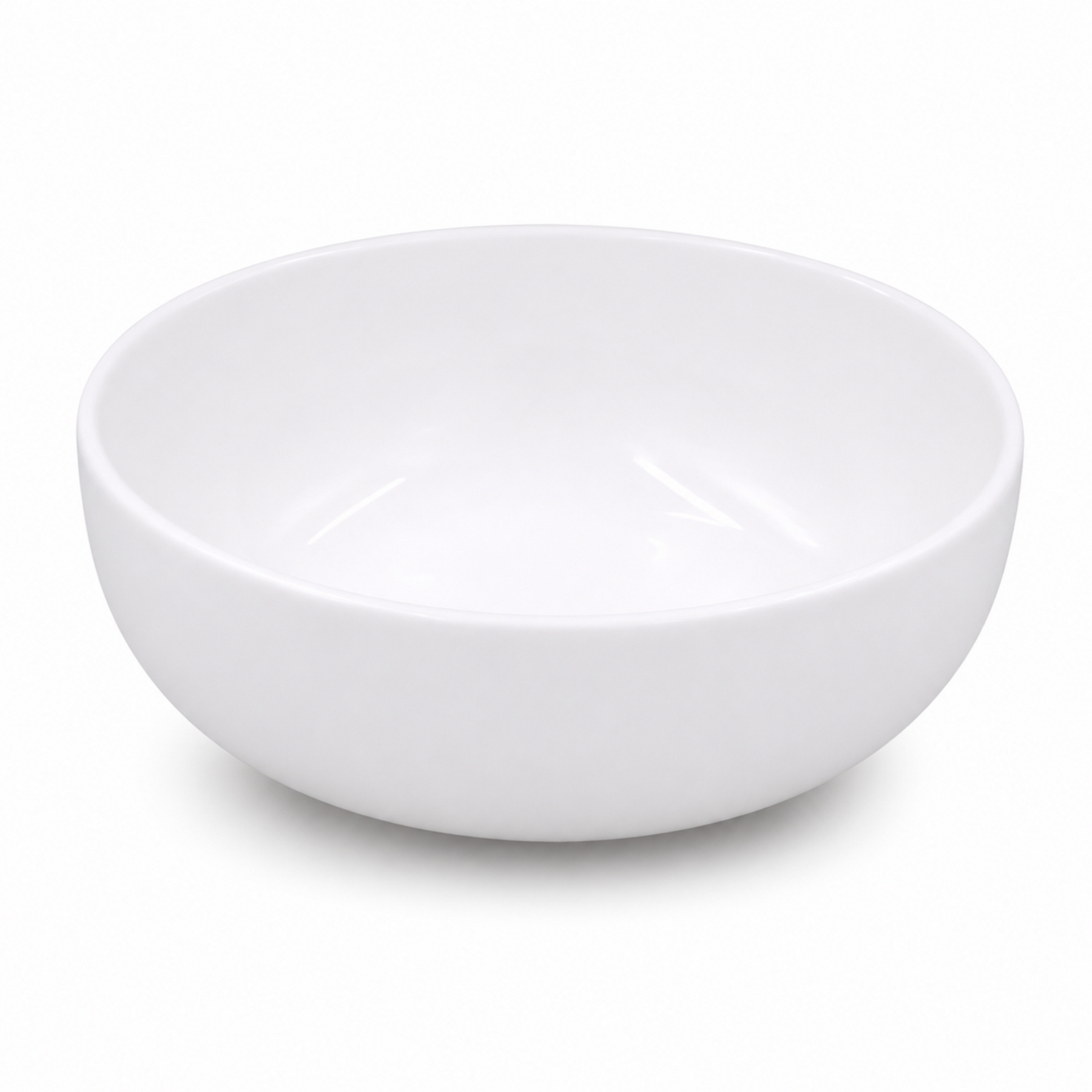 Set of 6 - Minimalist White Ceramic Deep Round Bowl - 6.89" x 2.56"