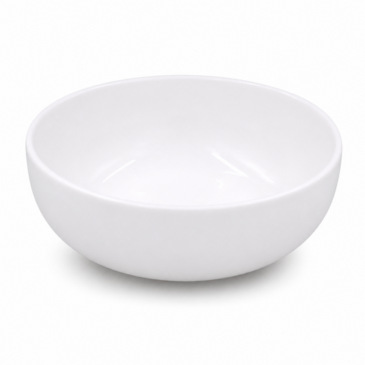 Set of 6 - Minimalist White Ceramic Deep Round Bowl - 6.89" x 2.56"