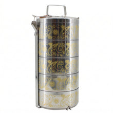 Gold Pattern Stainless Steel 5-Tier Food Carrier Tiffin