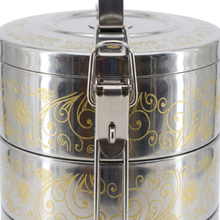 Gold Pattern Stainless Steel 5-Tier Food Carrier Tiffin