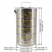Gold Pattern Stainless Steel 5-Tier Food Carrier Tiffin