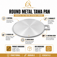 Heavy-Duty Yemeni Aluminum Flat Pan with a Single Handle (13.5) – Extra Thick