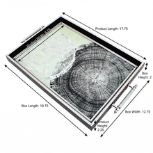 Modern Black & Silver Thumbprint Serving Tray with Chrome Handles