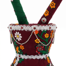 Traditional Yemeni Mabkhara Incense Burner with Decorative Tongs - Maroon