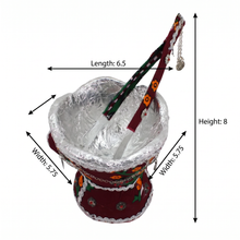 Traditional Yemeni Mabkhara Incense Burner with Decorative Tongs - Maroon