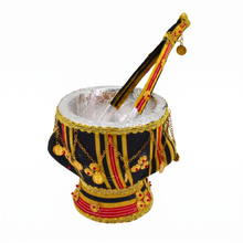 Traditional Yemeni Mabkhara Incense Burner with Decorative Tongs - Black & Gold