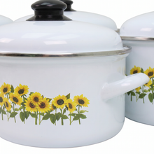 Al-Awdi Enamel Cookware Pot Set with Lids - Traditional White Yemeni Design (10-Piece Set)