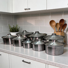 Traditional Aluminum Cooking Pots with Lids - 13" Large Family Set