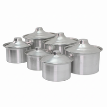 Al-Dar Aluminum Nested Cooking Pots with Lids - Set of 6