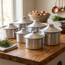 Al-Dar Aluminum Nested Cooking Pots with Lids - Set of 6