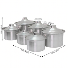 Al-Dar Aluminum Nested Cooking Pots with Lids - Set of 6