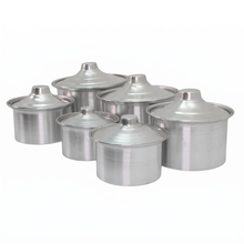 Al-Dar Aluminum Nested Cooking Pots with Lids - Set of 6
