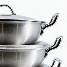 Stainless Steel Dual Handle Frying Pots 5 Pcs Set - XS/S/M/L/XL