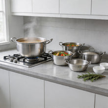 Stainless Steel Dual Handle Frying Pots 5 Pcs Set - XS/S/M/L/XL