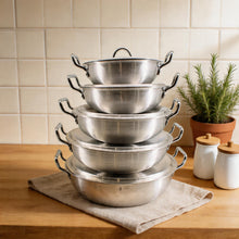 Stainless Steel Dual Handle Frying Pots 5 Pcs Set - XS/S/M/L/XL