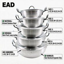 Stainless Steel Dual Handle Frying Pots 5 Pcs Set - XS/S/M/L/XL