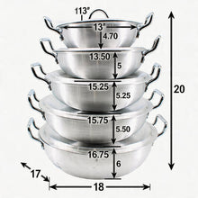 Stainless Steel Dual Handle Frying Pots 5 Pcs Set - XS/S/M/L/XL