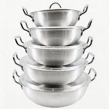 Stainless Steel Dual Handle Frying Pots 5 Pcs Set - XS/S/M/L/XL