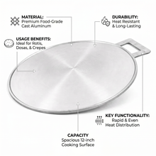 Heavy-Duty Yemeni Aluminum Flat Pan with a Single Handle (15") – Extra Thick