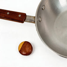 Aluminum Frying Pan with Glass Lid & Wooden Handle - 11.5''